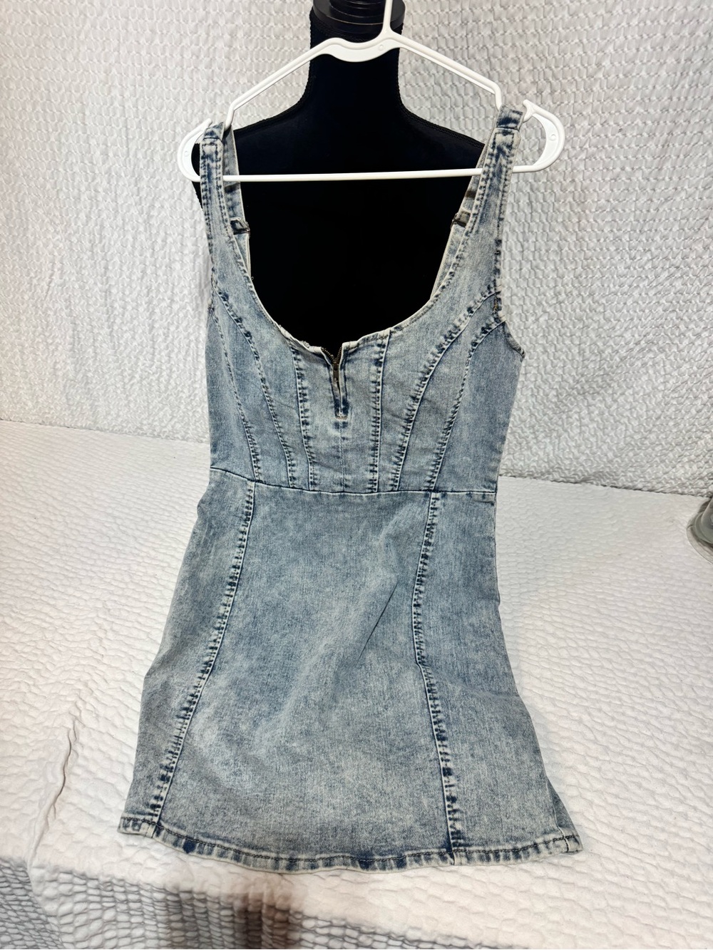 Denim Tank Mini Dress - Light Blue